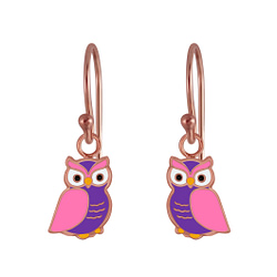 Wholesale Sterling Silver Owl Earrings - JD3005