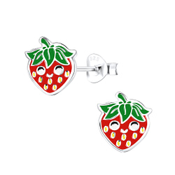 Wholesale Sterling Silver Strawberry Ear Studs - JD9309