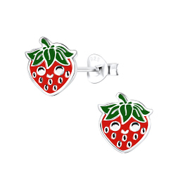 Wholesale Sterling Silver Strawberry Ear Studs - JD9117