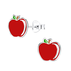 Wholesale Sterling Silver Apple Ear Studs - JD9118