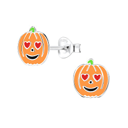 Wholesale Sterling Silver Pumpkin Ear Studs - JD8253