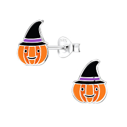 Wholesale Sterling Silver Pumpkin Ear Studs - JD8254