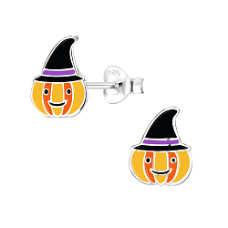 Wholesale Sterling Silver Pumpkin Ear Studs - JD8255