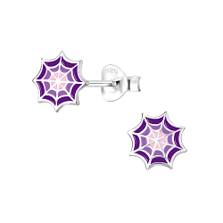 Wholesale Sterling Silver Spider Web Ear Studs - JD8296