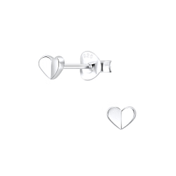 Wholesale Sterling Silver Heart Ear Studs - JD5032