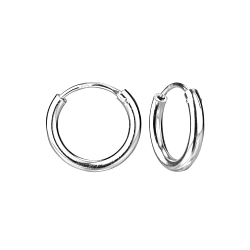 Wholesale 14mm Sterling Silver Thick Ear Hoops - JD4480