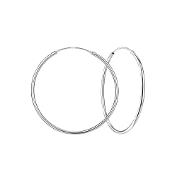 Wholesale 50mm Sterling Silver Thick Ear Hoops - JD4465