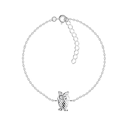 Wholesale Sterling Silver Owl Bracelet - JD11910