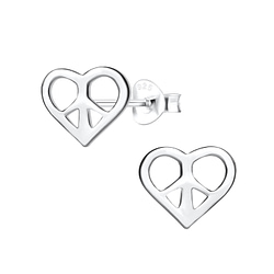 Wholesale Sterling Silver Heart Ear Studs - JD11926