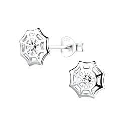 Wholesale Sterling Silver Spider Web Ear Studs - JD12783