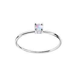 Wholesale 3mm Opal Sterling Silver Ring - JD15770