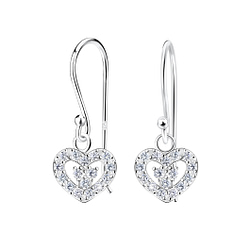 Wholesale Sterling Silver Heart Earrings - JD16344