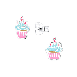 Wholesale Sterling Silver Cupcake Ear Studs - JD15693