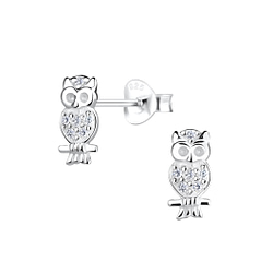 Wholesale Sterling Silver Owl Ear Studs - JD16364