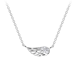 Wholesale Sterling Silver Wing Necklace - JD16450