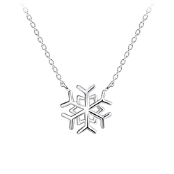 Wholesale Sterling Silver Snowflake Necklace - JD16421