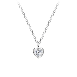 Wholesale Sterling Silver Heart Necklace - JD16376