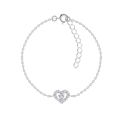 Wholesale Sterling Silver Heart Bracelet - JD16320