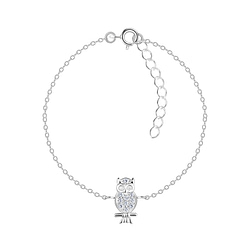 Wholesale Sterling Silver Owl Bracelet - JD16465
