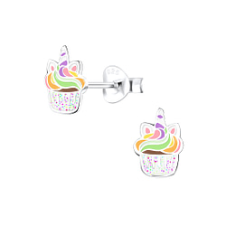 Wholesale Sterling Silver Cupcake Ear Studs - JD16457