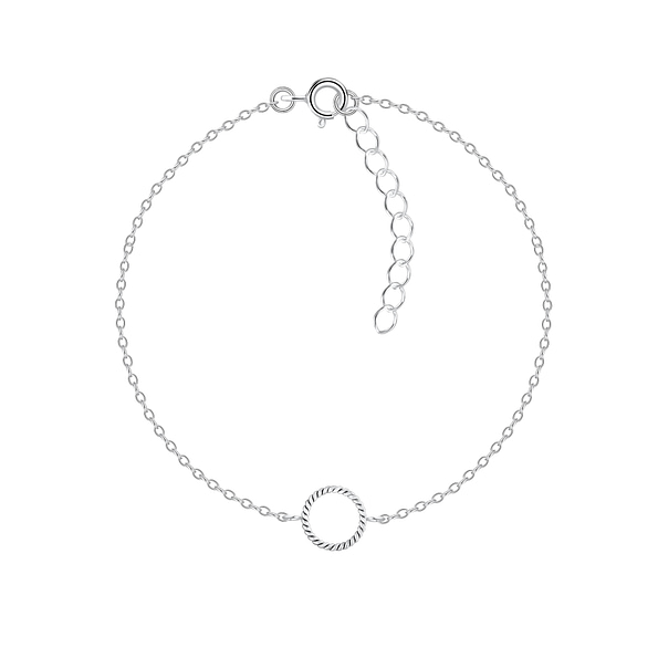 Wholesale Sterling Silver Twisted Circle Bracelet - JD9176