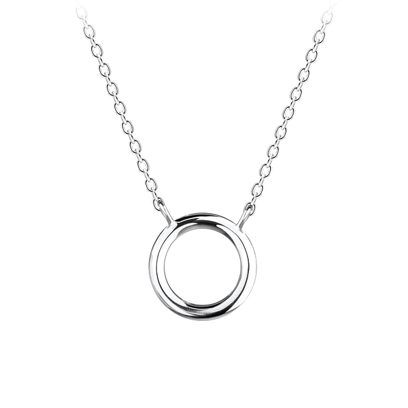 Wholesale Sterling Silver Circle Necklace - JD10665