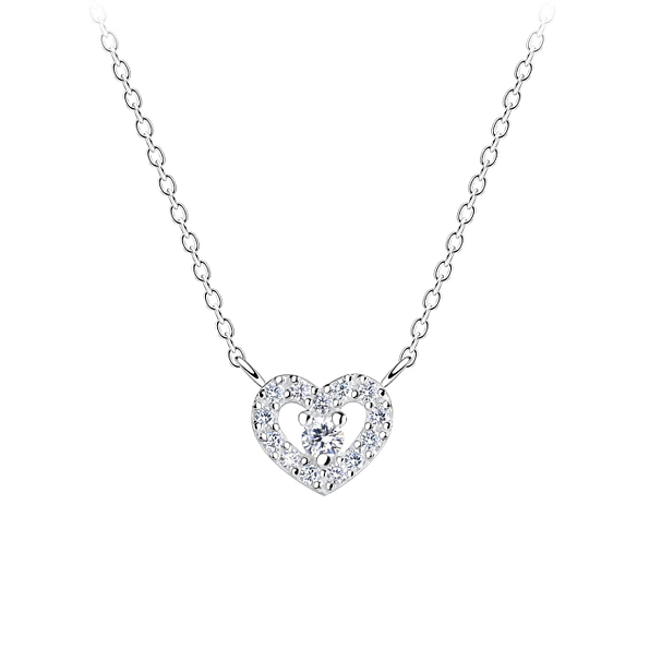 Wholesale Sterling Silver Heart Necklace - JD16456