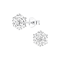 Wholesale Sterling Silver Snowflake Crystal Ear Studs - JD2901