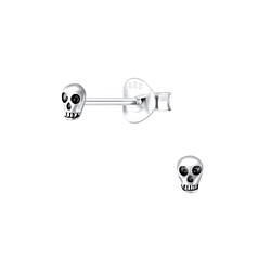 Wholesale Sterling Silver Skull  Stud Earings - JD4188