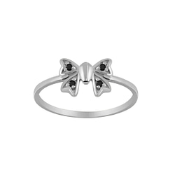 Wholesale Sterling Silver Bow Cubic Zirconia Ring - JD3868