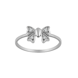 Wholesale Sterling Silver Bow Cubic Zirconia Ring - JD3865