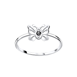 Wholesale Sterling Silver Butterfly Crystal Ring - JD5642