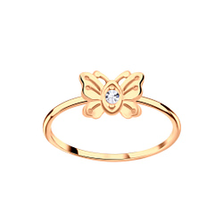 Wholesale Sterling Silver Butterfly Crystal Ring - JD5780