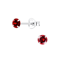 Wholesale 4mm Round Cubic Zirconia Sterling Silver Ear Studs - JD3163