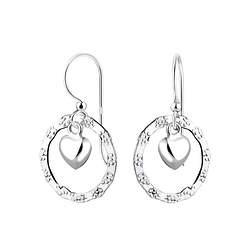Wholesale Sterling Silver Heart Earrings - JD7092