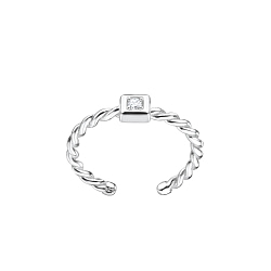 Wholesale Sterling Silver Square Twisted Toe Ring - JD8138