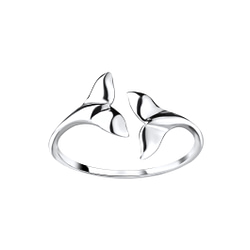Wholesale Sterling Silver Whale Tail Open Ring - JD8909