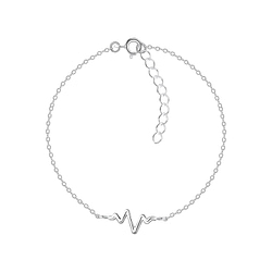 Wholesale Sterling Silver Heartbeat Bracelet - JD9527