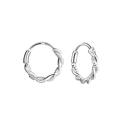 Wholesale 10mm Sterling Silver Bali Ear Hoops - JD8664