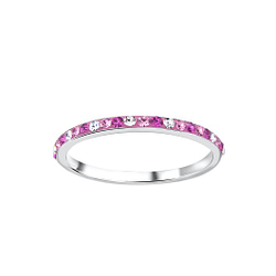Wholesale Sterling Silver Crystal Band Ring - JD9790
