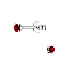 Wholesale 3mm Round Cubic Zirconia Sterling Silver Ear Studs - JD9998