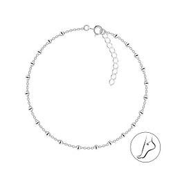 Wholesale 24cm Sterling Silver Satellite Anklet With Extension - JD9351