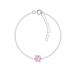 Wholesale Sterling Silver Flower Bracelet - JD7324