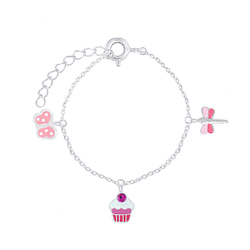 Wholesale Sterling Silver Pink Lovers Bracelet - JD7931