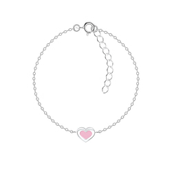 Wholesale Sterling Silver Heart Bracelet - JD7794