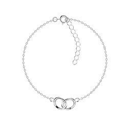 Wholesale Sterling Silver Double Circle Bracelet - JD9174