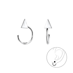 Wholesale Sterling Silver Triangle Ear Huggers - JD7854