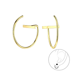 Wholesale Sterling Silver Thread Through Bar Earrings - JD5338