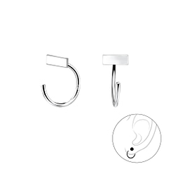 Wholesale Sterling Silver Bar Ear Huggers - JD7869