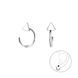Wholesale Sterling Silver Triangle Ear Huggers - JD7865